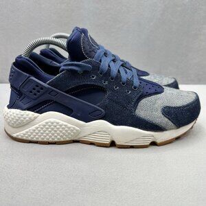 Nike Air Huarache Premium Womens Size 9 Shoes Blue Denim Athletic Sneakers